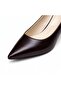 Genuine Leather 4 cm Heeled Pointed Toe Women's Stiletto - 3