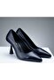 Genuine De Leather Ti̇letto Shoes Black - 4