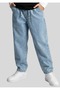 Boy's Light Blue Elasticated Jogger Pants Denim Jeans
