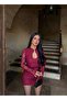 Halter Neck Front Pearl Buttons Drop Decollete E Stretchy Classy Elegant D Lace Guipure Mini Dress - 4