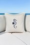 Marin Embroidered Table Runner 145X40Ve45X45 Cushion Set Sea Horse Pattern Water-Repellent Outdoor K Linen Boat Garden - 5