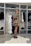 Women's Belt Piece Ruffled Plaid Piece Mini Dress - 3