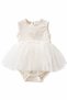 Baby Girl Tulle Skirted Bodysuit Dress with Heart Detail Baby Dress - 3