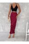 Women's Cropped Long Satin Skirt