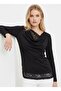 Women's Degaje Collar Lace Detail Viscose Combed Cotton Blouse 13014