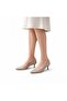 Genuine Leather 4 cm Heeled Pointed Toe Women's Stiletto - 4