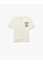 Cotton Pack Short Sleeve Crew Neck T-Shirt with Lace Detailed Teddy Bear Design on the Back Printed - 3