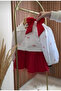Girl's Pleated Tulle Bow Print Top and Bottom Set (Please Note the Size and Description) - 3