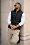 Men's Winter Lined Basic Black Puffer Vest - 6