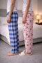 100% Cotton Combed Single Jersey Double Set of 2 Women's and Men's Pajama Bottoms - 4