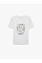 Regular Fit Crew Neck Short Sleeve Metallic Printed Floral T-Shirt - 3