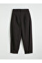 Lcw Vision Brown Loose Fit Striped Women's Pleated Fabric Trousers