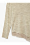 Crew Neck Long Sleeve Asymmetrical Cut Lace Detailed T-Shirt - 5