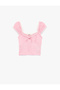 Bürümcük V-Neck Short Sleeve Slim Fit Blouse - 2