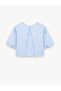 Bol Kalıp Crew Neck Short Balloon Sleeve Blouse Pack of Gingham - 4