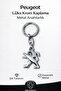 High Quality Peugeot Logo Luxury Chrome Plated 9.5X3.5Cm Stylish Gift Car Keychain
