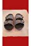 Anatomical Buckle Slippers Ka Non-Slip Sole Shiny Faux Leather Leather Rda