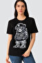 Hiphop Teddy Short Sleeve Black Women's T-Shirt