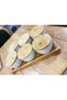 Esterhomedecor 6-Piece Porcelain Breakfast Set with Wooden Lid and Tray - 3