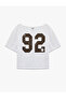Short Sleeve Boat Neck Printed Oversized Sports T-Shirt - 2