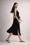 Women's Black Waist Tie Midi Dress - 6