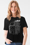Kaskda Yoda Short Sleeve Black Women's T-Shirt