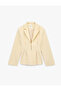 Seam Detail V-Neck Long Sleeve Peplum Blazer Jacket - 4