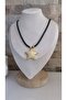 Leather Threaded Serrated Plate Star Figure Gold Color Necklace