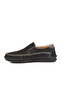 Black Nubuck Genuine Leather Men's Casual Shoes - 2