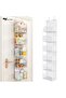 Behind-The-Door Organizer 6-Compartment Hanging Cabinet Organizer Multi-Purpose Behind-The-Door Shelf White