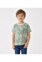 Toddler Boys All‑Over Print T‑Shirt – Jungle Safari Leaf Pattern Cotton Tee