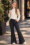 Girl's Flared s Glittery fabric black color leggings - trousers - black - 12 years