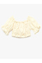 Short Sleeve Strapless Collar Ruffled Blouse with Gimped Detail, Pack of Cotton - 4