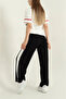 Women's Modal Fabric Crew Neck Relaxed Fit Interlaced Sweatpants Set - 5