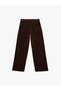 Normal Waist Cotton Buttons Pocketed Trocley Buttons Wide-Leg Pants - Loose Straight Fit Jeans - 3