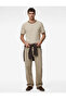 Regular Fit Short Sleeve Ribbed Fabric Crew Neck Striped T-Shirt