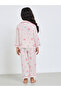 Girls Floral Print Button Front Shirt and Pjyama Set - 5