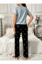 Blue Heart Print T-Shirt and Pyjama Set - 6