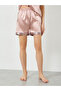 Pink Contrast Edge Satin Shirt and Shorts Set - 4