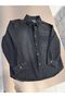 Boy's Anthracite Washed Denim Shirt and Basic Black T-Shirt - 3