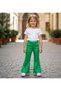 Girl's Spanish-Style Snap Closure Detailed Green Color Trousers - Green - 14 Years - 2