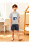 Boys Text Print Short Sleeve T-Shirt and Shorts Pyjama Set - 2