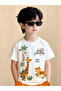 Boys White Graphic T-Shirt and Orange Shorts Set - 4