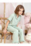 Girls Green Ruffle Hem Short Sleeve Shirt and Pyjama Set - 8
