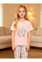 Girls Floral Print T-Shirt and Printed Pyjama Set