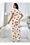 Cream Heart Print T-Shirt and Pyjama Set - 5