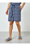 Men Navy Checkered Cotton Shirt and Shorts Set - 4