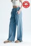 Women's 100% Cotton Palazzo Pants Blue High Waist Wide Leg Summer Casual Pants - 6