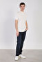 Men's Mock Neck Knitwear T-Shirt - Ecru - 4