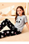 Girls Panda Print T-Shirt and Printed Pyjama Set - 3